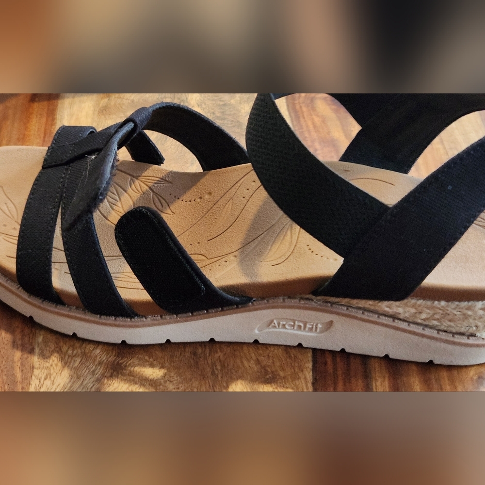 BOBS From Skechers Black Strappy Beach Kiss- Be Breezy Sandal - Picture 7 of 7
